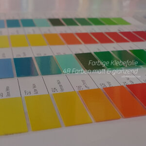 Farbige Klebefolie in 48 Farben matt und glänzend