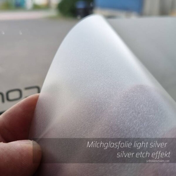 Milchglasfolie light silver   silver etch effekt